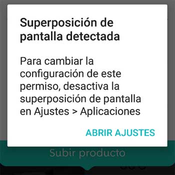 superposición de pantalla detectada